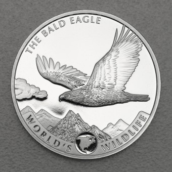 Silbermünze 1oz "Weißkopfseeadler" 2021 World's Wildlife (Kongo)