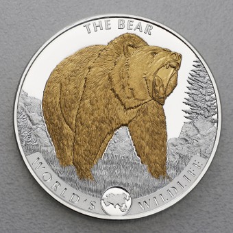 Silbermünze 1oz "Bär" 2022 (vergoldet) World's Wildlife (Kongo)