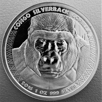 Silbermünze 1oz "Congo Silverback Gorilla - 2016" 