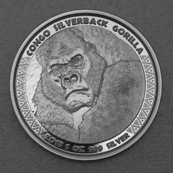 Silbermünze 1oz "Congo Silverback Gorilla - 2018" 