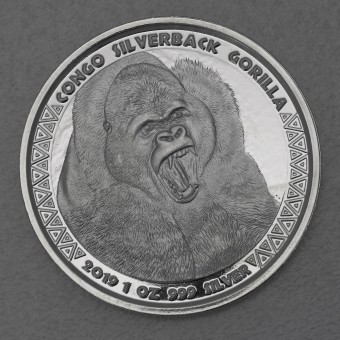 Silbermünze 1oz "Congo Silverback Gorilla - 2019" 