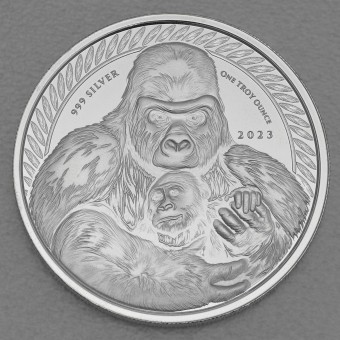 Silbermünze 1oz "Silberrücken Gorilla" 2023 (Kongo)