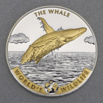 Silbermünze 1oz "Wal" 2020 (vergoldet) World's Wildlife (Kongo)