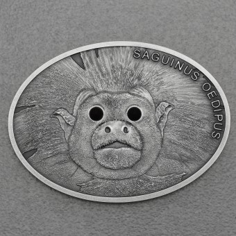 Silbermünze 1oz "Cotton Top Tamarin 2013" Fascinating Wildlife Oval Silver Antik Finish Coin