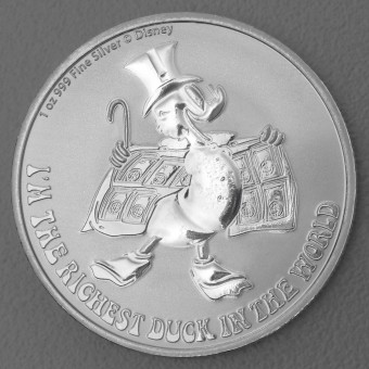 Silbermünze 1oz "Dagobert Duck 75. Jubiläum" 2022 Disney (Niue)