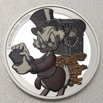 Silbermünze 1oz "Dagobert Duck 75. Jubiläum" 2022 diff. (koloriert) Disney (Niue)