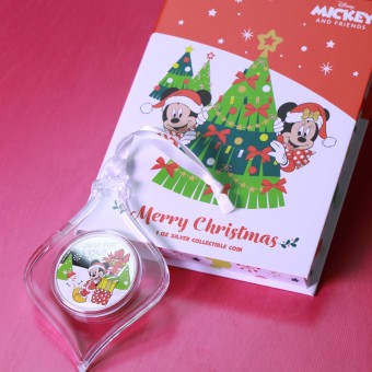 Silbermünze 1oz "Season's Greetings" 2021 (PP/koloriert) Disney (Niue)