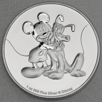 Silbermünze 1oz "Disneys Mickey+Pluto 2020"(Niue) 