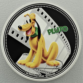 Silbermünze 1oz "Disneys Pluto 2014" (Niue) PP & koloriert