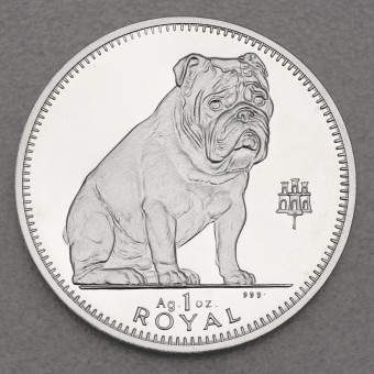 Silbermünze 1oz "Dogs - Bulldogge" 1996 (Gibraltar)
