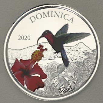 Silbermünze 1oz "Hummingbird" 2020 (koloriert) Eastern Caribbean 8 (Dominica)