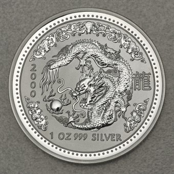 Silbermünze 1oz "Drache" 2000 Lunar I – Year of the Dragon 19% (Australien)