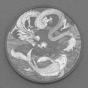 Silbermünze 1oz "Dragon & Koi" 2023 Chinese Myths & Legends (Australien)