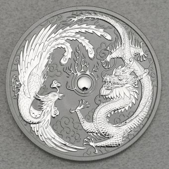 Silbermünze 1oz "Dragon + Phoenix 2017" Chinese Mystical Creatures Serie