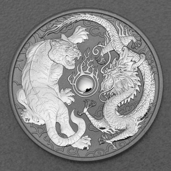 Silbermünze 1oz "Dragon + Tiger 2018" Chinese Mystical Creatures Serie