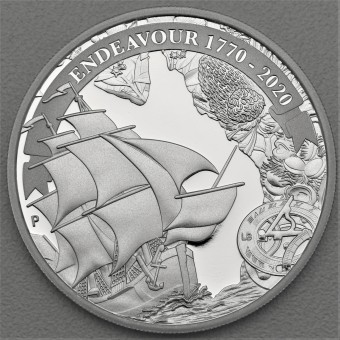 Silbermünze 1oz "ENDEAVOUR" 2020 (PP) Voyage of Discovery Endeavour 1770-2020