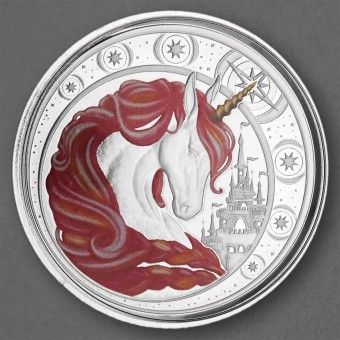 Silbermünze 1oz "Einhorn/Jubilee 2023" Koloriert (Ghana)