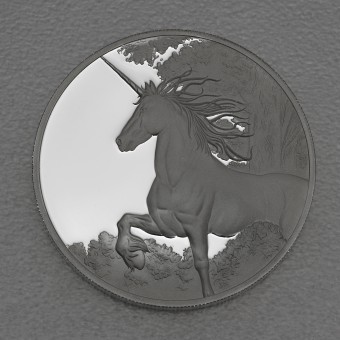 Silbermünze 1oz "Einhorn/Unicorn 2014" (Tokelau) Polierte Platte