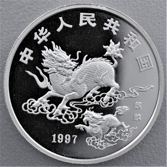 Silbermünze 1oz "Einhorn 10 Yuan-1997" (China) 