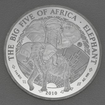 Silbermünze 1oz "Elefant" 2010 Big Five (Ruanda)
