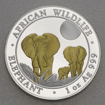 Silbermünze 1oz "Elefant" 2014 (vergoldet) African Wildlife (Somalia)