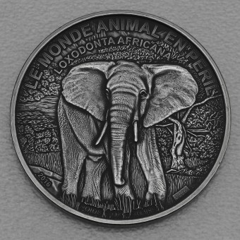 Silbermünze 1oz "Elefant" 2016 Antik Finish (Elfenbeinküste)