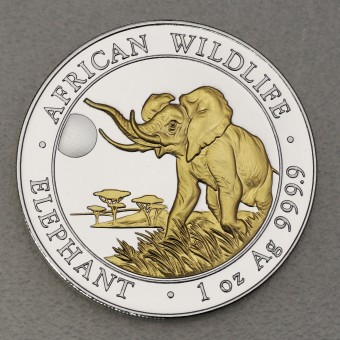 Silbermünze 1oz "Elefant" 2016 (vergoldet) African Wildlife (Somalia)