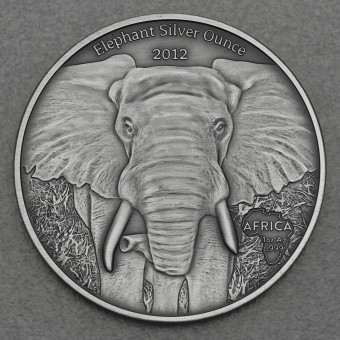 Silbermünze 1oz "Elephant/Elefant" 2012 (AF) Africa Silver Ounce (Gabun)