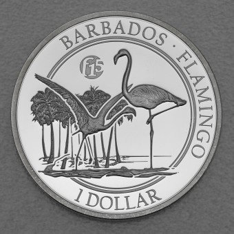 Silbermünze 1oz "Flamingo 2016" (Barbados) 