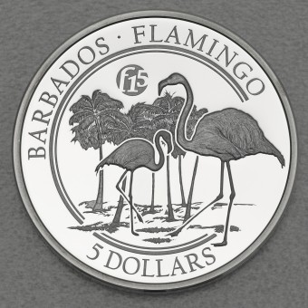 Silbermünze 1oz "Flamingo 2018" (Barbados) 