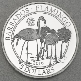 Silbermünze 1oz "Flamingo 2019" (Barbados) 