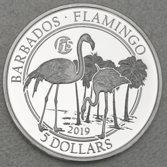 Silbermünze 1oz "Flamingo" 2019 (Barbados)