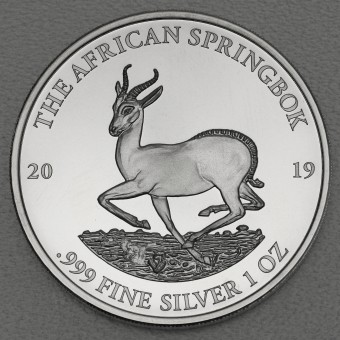 Silbermünze 1oz "Springbock" 2019 (Gabun)