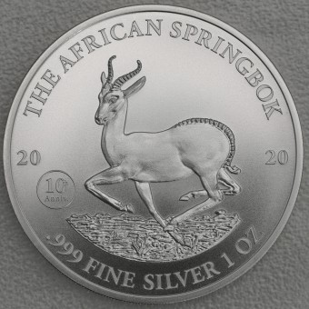 Silbermünze 1oz "Springbock" 2020 (Gabun)
