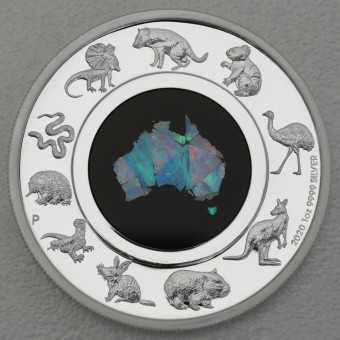 Silbermünze 1oz "Great Southern Land" 2020 (PP) Opal (Australien)