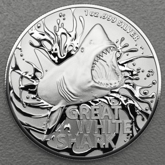 Silbermünze 1oz "Great White Shark 2021" (RAM) "Australias Most Dangerous" Serie