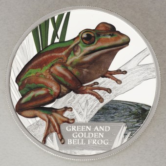 Silbermünze 1oz "Green and Gold Bell Frog" 2017 Australias Endangered + Extinct (Tuvalu)