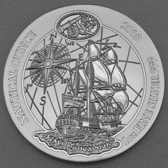 Silbermünze 1oz "HMS Endeavour" 2018 Nautical Ounce 19% (Ruanda)
