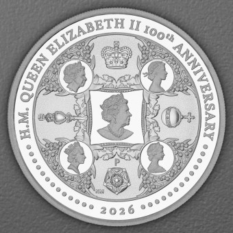 Silbermünze 1oz "H.M. Queen Elizabeth II 100th Anniversary" 2026 (PP) (Australien)