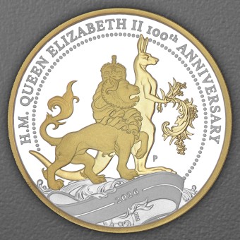 Silbermünze 1oz "H.M. Queen Elizabeth II 100th Anniversary" 2026 (PP/vergoldet) (Australien)