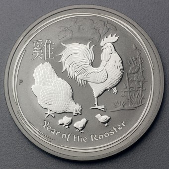 Silbermünze 1oz "Hahn" 2017 Lunar II – Year of the Rooster 19% (Australien)