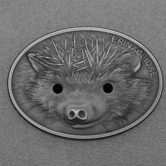 Silbermünze 1oz "Hedgehog 2013" (Fiji) Fascinating Wildlife Oval Silver Antik Finish Coin