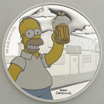 Silbermünze 1oz "Homer Simpson" 2019 (koloriert) The Simpsons (Tuvalu)