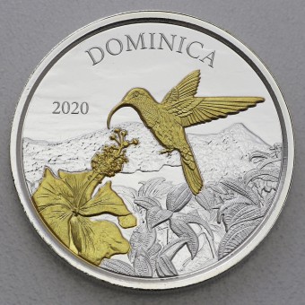 Silbermünze 1oz "Hummingbird" 2020 (vergoldet) Eastern Caribbean 8 (Dominica)