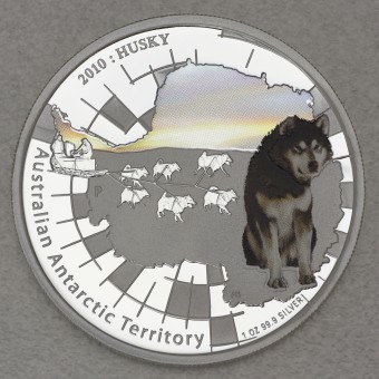 Silbermünze 1oz "Husky 2010" Australian Antarctic Territory Serie