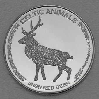Silbermünze 1oz "Irish Red Deer" 2019 Celtic Animals (Tschad)
