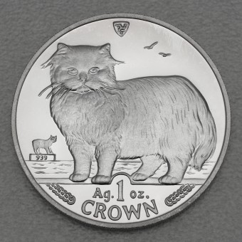 Silbermünze 1oz "Isle of Man Cats - 1989" Persian Cat