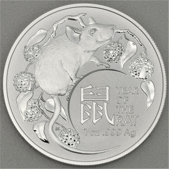 Silbermünze 1oz "Jahr der Ratte 2020" RAM 