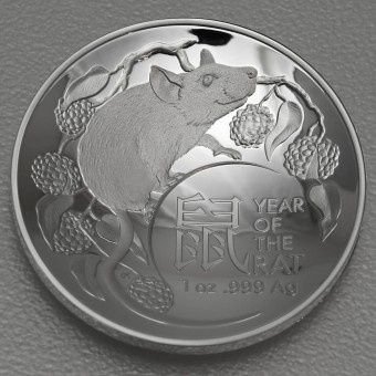 Silbermünze 1oz "Jahr der Ratte" 2020 (PP/gewölbt) Lunar – Royal Australian Mint (Australien)