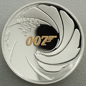 Silbermünze 1oz "James Bond 007" 2020, (PP, HR) Polierte Platte, High Relief